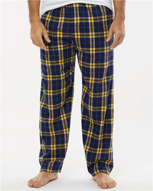 Boxercraft BM6624 Men's Harley Flannel Pants - Navy/ Gold - model front