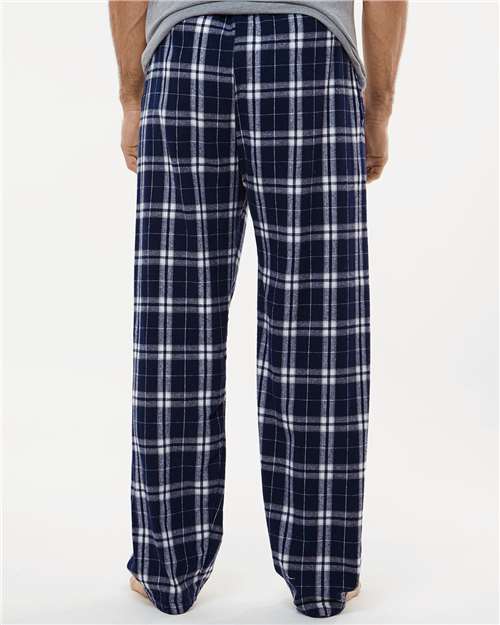 Boxercraft BM6624 Men's Harley Flannel Pants - Navy/ Silver Plaid - model back