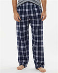 Boxercraft BM6624 Men's Harley Flannel Pants - Navy/ Silver Plaid - model front
