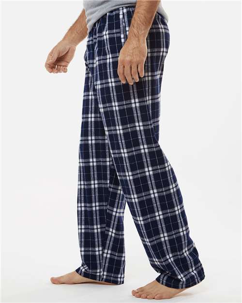 Boxercraft BM6624 Men's Harley Flannel Pants - Navy/ Silver Plaid - model side