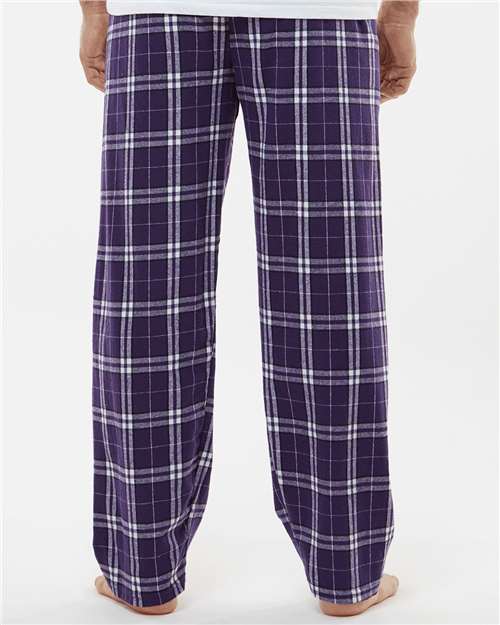 Boxercraft BM6624 Men's Harley Flannel Pants - Purple/ White Plaid - model back