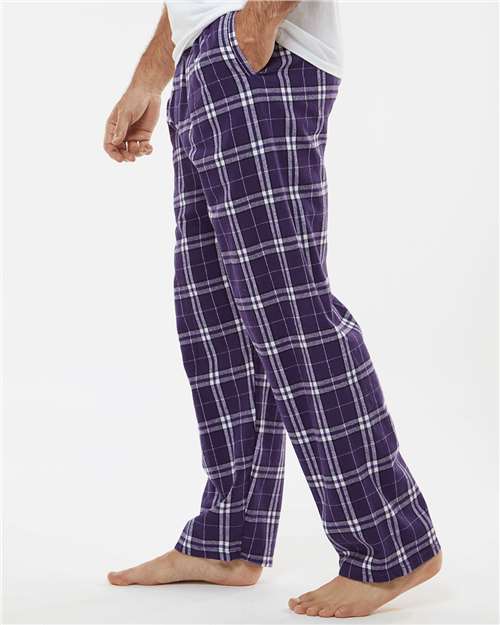 Boxercraft BM6624 Men's Harley Flannel Pants - Purple/ White Plaid - model side