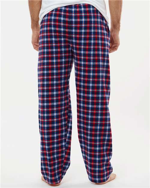 Boxercraft BM6624 Men's Harley Flannel Pants - Red Blue Plaid - model back