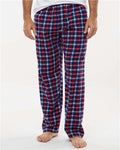 Boxercraft BM6624 Men's Harley Flannel Pants - Red Blue Plaid - model front