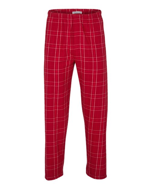 Boxercraft BM6624 Men's Harley Flannel Pants - Crimson Field Day Plaid - front