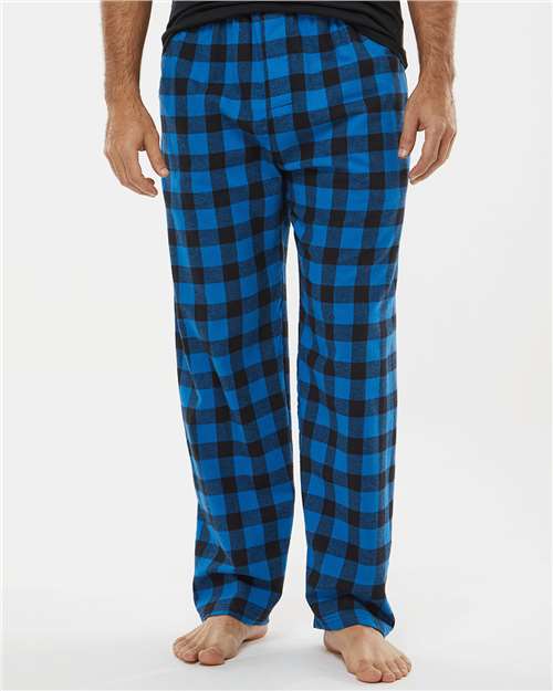 Boxercraft BM6624 Men's Harley Flannel Pants - Royal/ Black Buffalo - model front