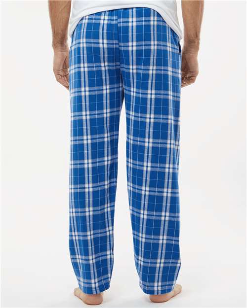Boxercraft BM6624 Men's Harley Flannel Pants - Royal/ Silver Plaid - model back