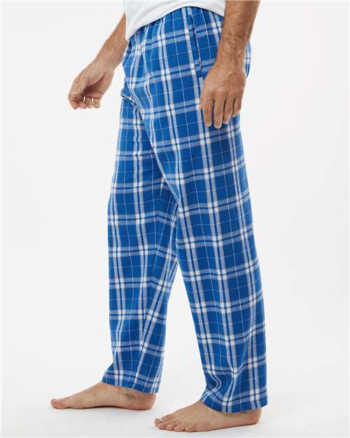 Boxercraft BM6624 Men's Harley Flannel Pants - Royal/ Silver Plaid - model side