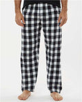 Boxercraft BM6624 Men's Harley Flannel Pants - Black/ White Buffalo Plaid - model front