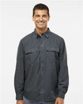 DRI DUCK 4441 Men's Crossroad Woven Shirt - Charcoal - model front