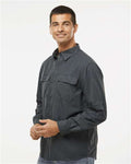 DRI DUCK 4441 Men's Crossroad Woven Shirt - Charcoal - model side