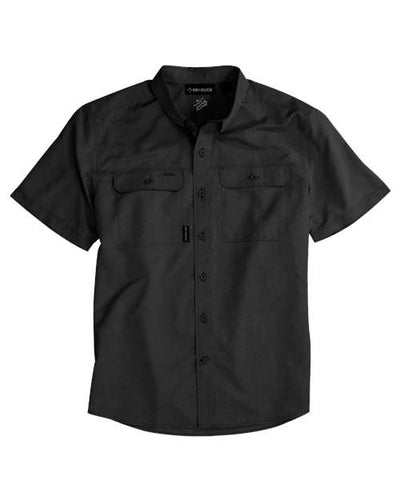 DRI DUCK 4445 Men's Crossroad Woven Short Sleeve Shirt - Charcoal - front