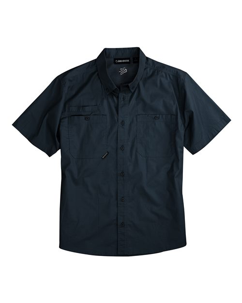 DRI DUCK 4451 Men's Craftsman Woven Short Sleeve Shirt - Deep Blue - front