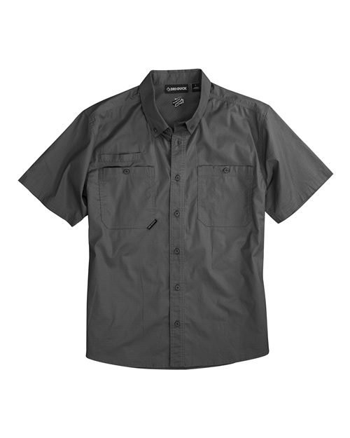 DRI DUCK 4451 Men's Craftsman Woven Short Sleeve Shirt - Gunmetal - front