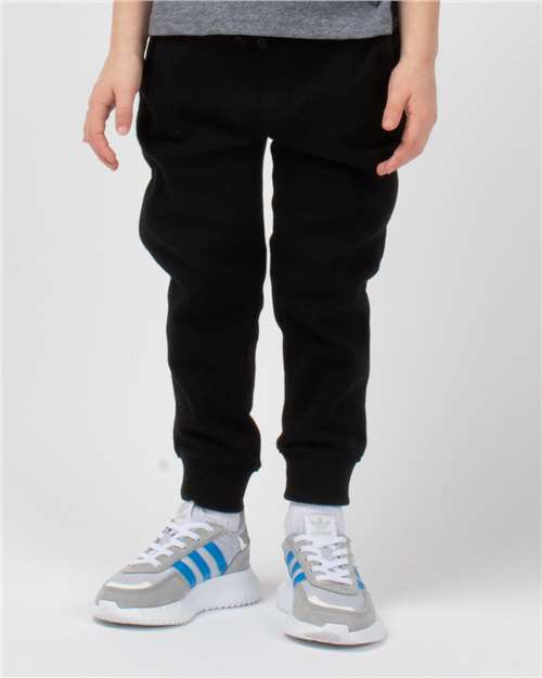 Independent Trading Co. PRM11PNT Toddler Lightweight Special Blend Sweatpants - Black - model front