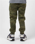 Independent Trading Co. PRM11PNT Toddler Lightweight Special Blend Sweatpants - Forest Camo Heather - model back