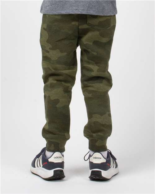 Independent Trading Co. PRM11PNT Toddler Lightweight Special Blend Sweatpants - Forest Camo Heather - model back