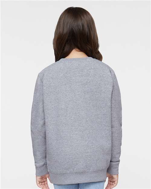 LAT 2225 Youth Crewneck Sweatshirt - Heather - model back