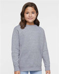 LAT 2225 Youth Crewneck Sweatshirt - Heather - model front