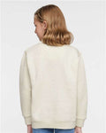 LAT 2225 Youth Crewneck Sweatshirt - Natural Heather - model back