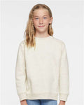 LAT 2225 Youth Crewneck Sweatshirt - Natural Heather - model front