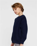 LAT 2225 Youth Crewneck Sweatshirt - Navy - model side