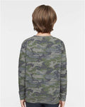 LAT 2225 Youth Crewneck Sweatshirt - Vintage Camo - model back