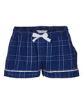 Boxercraft BW6501 Women's Flannel Shorts - Navy Field Day Plaid - front