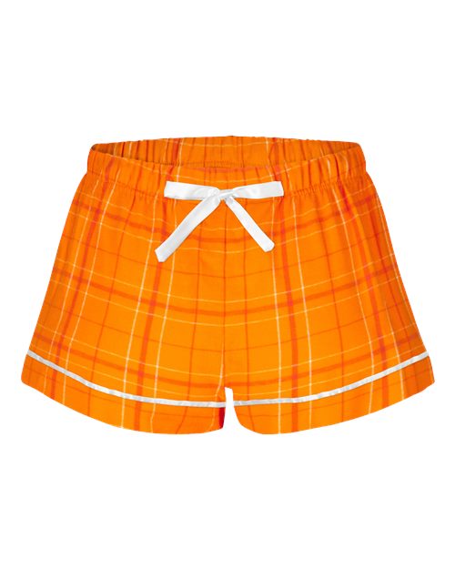Boxercraft BW6501 Women's Flannel Shorts - Orange Field Day Plaid - front