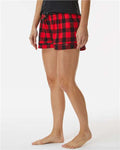Boxercraft BW6501 Women's Flannel Shorts - Red/ Black Buffalo - model side