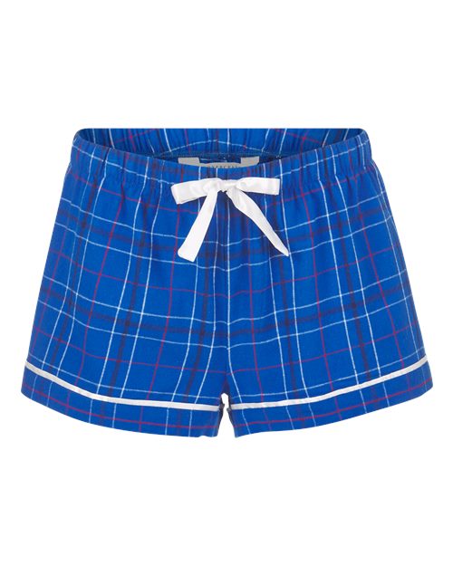 Boxercraft BW6501 Women's Flannel Shorts - Royal Field Day Plaid - front