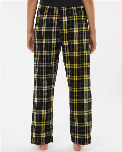 Boxercraft BW6620 Women's Haley Flannel Pants - Black/ Gold - model back
