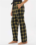 Boxercraft BW6620 Women's Haley Flannel Pants - Black/ Gold - model side