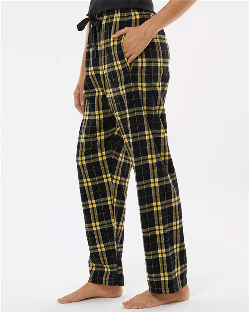 Boxercraft BW6620 Women's Haley Flannel Pants - Black/ Gold - model side
