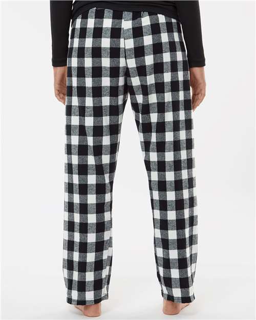 Boxercraft BW6620 Women's Haley Flannel Pants - Black/ White Buffalo Plaid - model back