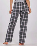Boxercraft BW6620 Women's Haley Flannel Pants - Charcoal Lavender Tomboy Plaid - model back