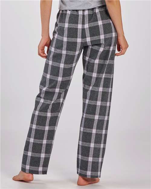 Boxercraft BW6620 Women's Haley Flannel Pants - Charcoal Lavender Tomboy Plaid - model back