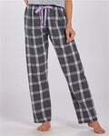 Boxercraft BW6620 Women's Haley Flannel Pants - Charcoal Lavender Tomboy Plaid - model front