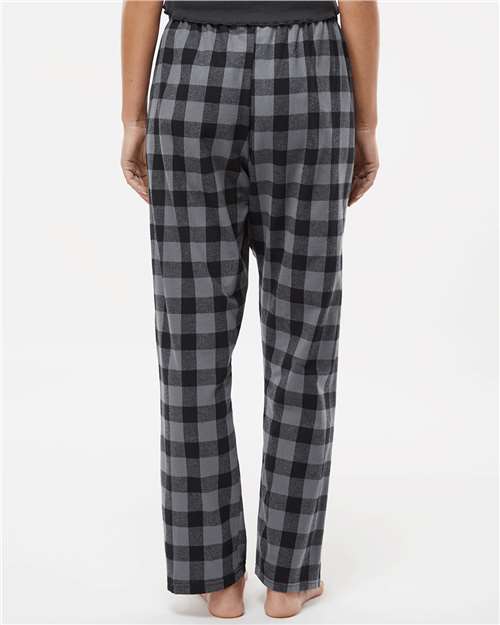 Boxercraft BW6620 Women's Haley Flannel Pants - Charcoal/ Black Buffalo - model back