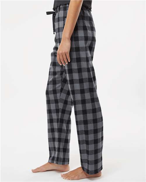 Boxercraft BW6620 Women's Haley Flannel Pants - Charcoal/ Black Buffalo - model side