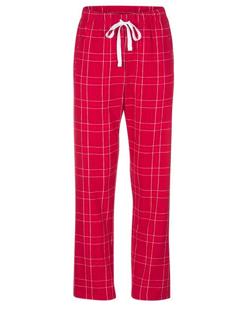 Boxercraft BW6620 Women's Haley Flannel Pants - Crimson Field Day Plaid - front