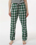 Boxercraft BW6620 Women's Haley Flannel Pants - Green/ Oxford Buffalo - model front