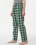 Boxercraft BW6620 Women's Haley Flannel Pants - Green/ Oxford Buffalo - model side