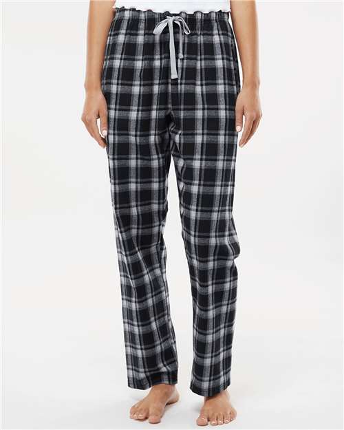 Boxercraft BW6620 Women's Haley Flannel Pants - Heritage Black Plaid - model front