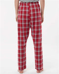 Boxercraft BW6620 Women's Haley Flannel Pants - Heritage Garnet Plaid - model back