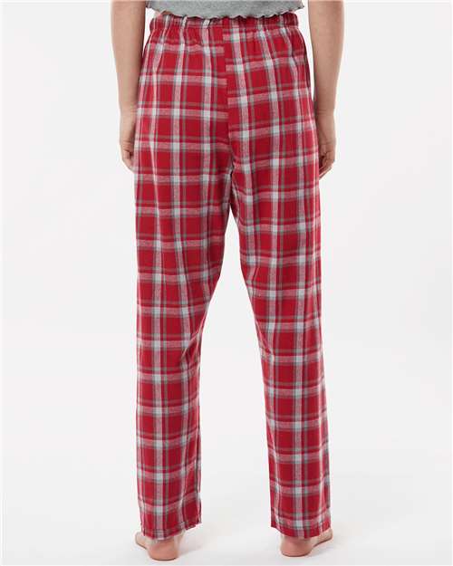 Boxercraft BW6620 Women's Haley Flannel Pants - Heritage Garnet Plaid - model back