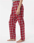 Boxercraft BW6620 Women's Haley Flannel Pants - Heritage Garnet Plaid - model side