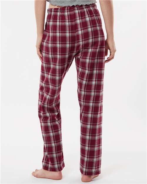 Boxercraft BW6620 Women's Haley Flannel Pants - Heritage Maroon Plaid - model back