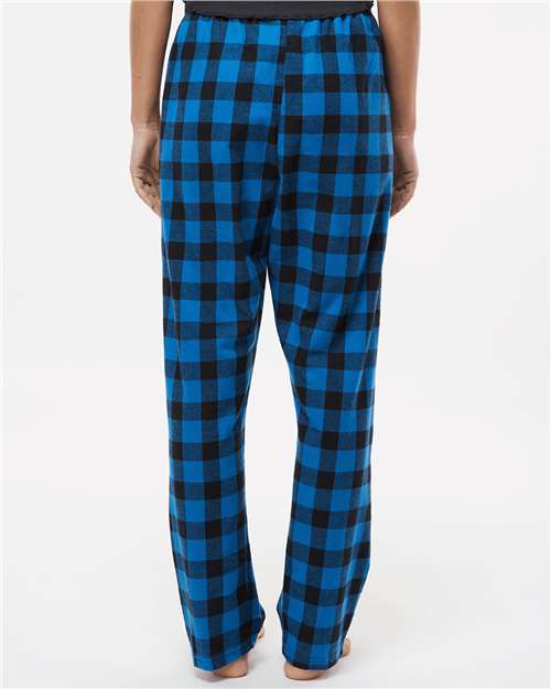 Boxercraft BW6620 Women's Haley Flannel Pants - Royal/ Black Buffalo - model back