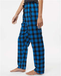 Boxercraft BW6620 Women's Haley Flannel Pants - Royal/ Black Buffalo - model side